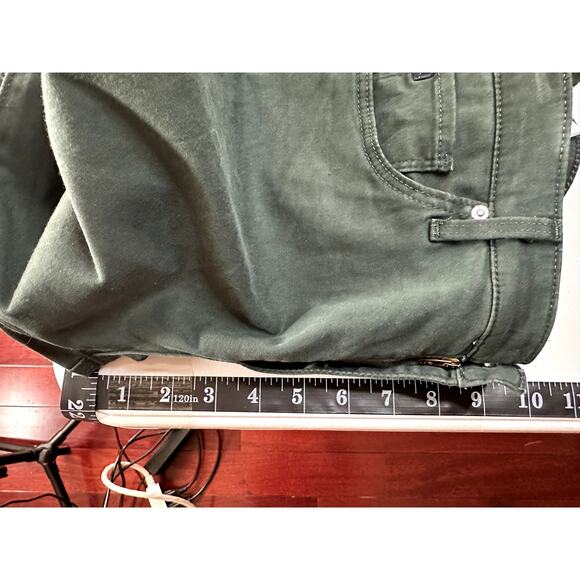 AG The Prima Mid-Rise Cigarette Pants Women’s 30R Forest Green Stretch Velvet - Picture 15 of 15